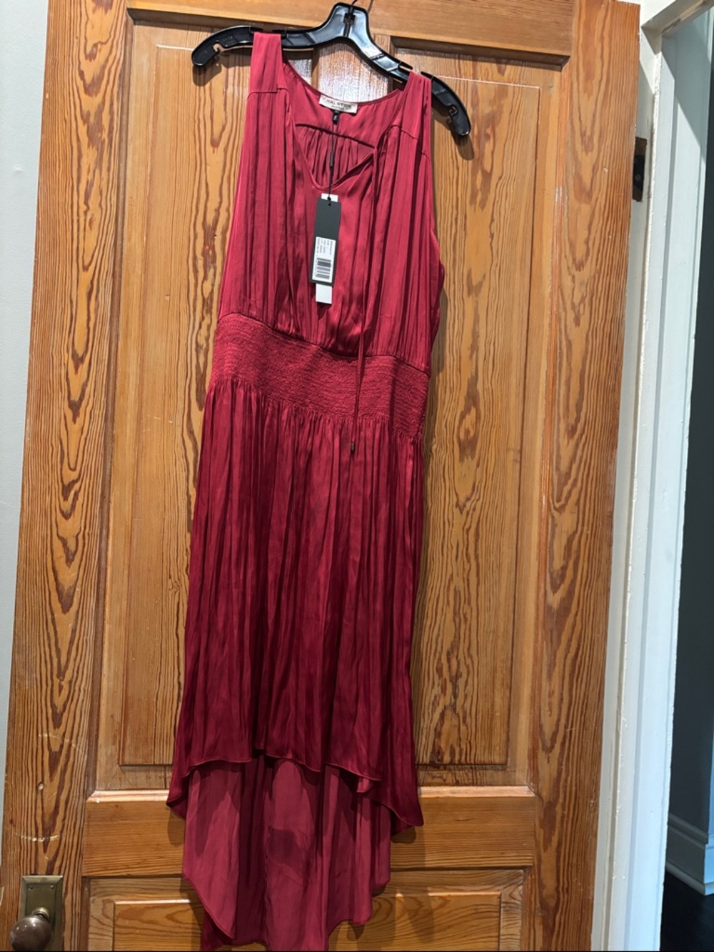 Asymmetrical Cherry colored Halston Heritage dress